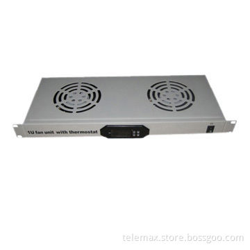 Digital thermostat with two fans, fans for network rack